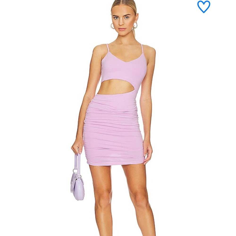 superdown Darcey Rouched Purple Mini Cutout Dress Size M